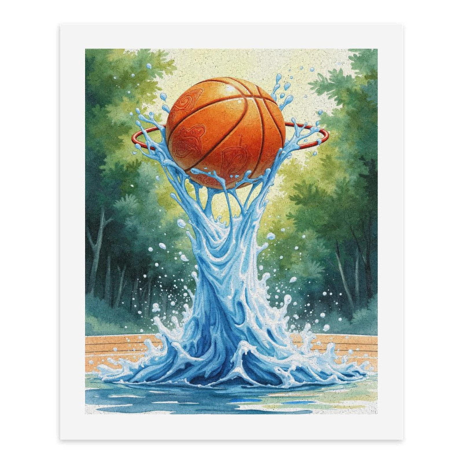 Paint By Numbers Kit for Adults Beginner - DIY Basketball Water Splash Art Canvas Painting Kits for Adults, Frameless Paint By Number for Adults for Home Wall Decor 16x20 Inch