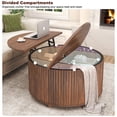 thumbnail image 5 of ANPOO Round Lift Top Coffee Table with Storage, 34.6" Fluted Center Table for Living Room, Modern Circle Drum Table, Mid Century Furniture for Small Space, 5 of 7