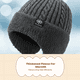 thumbnail image 3 of Abbraccia Gorro de invierno hombre, tejido cálido, cubre orejas, negro, 3 of 6