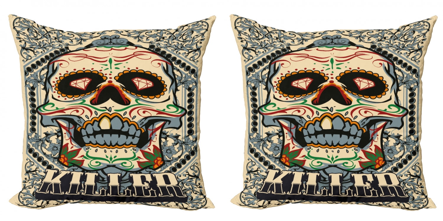 sugar skull throw pillows