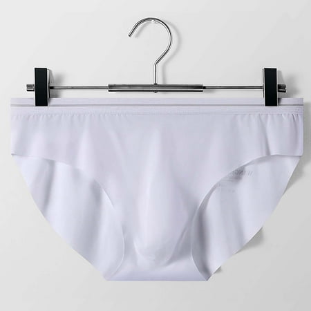 

Panties Clearance Men S Solid Color Ice Silk Seamless One Piece Briefs White Xl