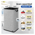 thumbnail image 2 of Cesto de Ropa Plegable 80L Grande Rectangular y con Asas Resistentes Belug, Gris, 2 of 5