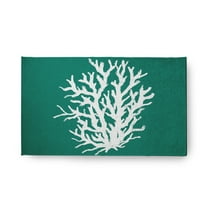 18" x 30" Simply Daisy Big Seaweed Beach Style Chenille Area Rug, Kelly Green