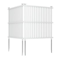 Topcobe Air Conditioner Fence Panel with Metal Ground Stakes for Outside, Partition Decorative Panels for Balcony Backyard Garden-White