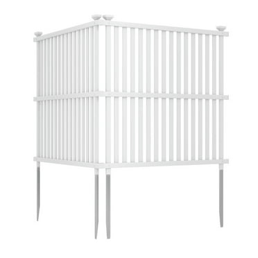 Topcobe Air Conditioner Fence Panel with Metal Ground Stakes for Outside, Partition Decorative Panels for Balcony Backyard Garden-White