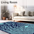 thumbnail image 2 of ODIKA 6'x9' Machine Washable Non-Slip Area Rug, Elegant Marine Sanctuary Underwater Bathroom Accessory Kit High Traffic Rug with Pad, Blue, 706126, 2 of 8