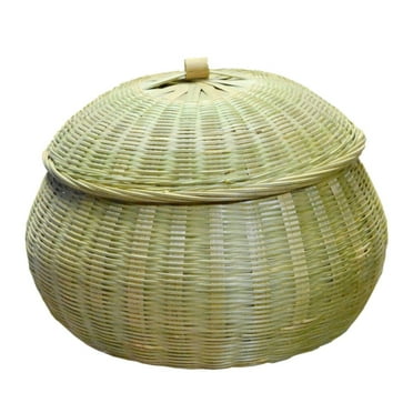 Light Yellow Decorative Storage Basket for Home Use Made of Synthetic Material Large Capacity