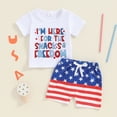 thumbnail image 2 of Okbabeha Toddler Baby Girl Boy 4th of July Outfits Embroidery Top+ American Flag Shorts Pants Set Fourth of July Clothes, 2 of 7
