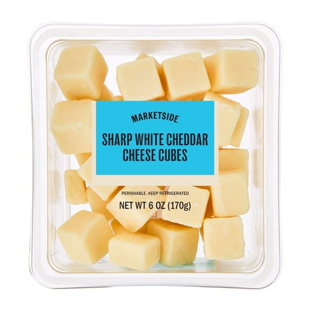 Marketside Cubed Sharp White Cheddar Cheese, 6 oz (Fresh, Plastic Cup)