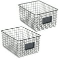 thumbnail image 4 of mDesign Large Steel Kitchen Organizer Basket - Label Slot, 2 Pack, Matte Black, 4 of 9