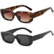 thumbnail image 1 of 2-Pack Square Women's Glasses with UV 400 Protection and Vintage (Tea Slice with Leopard Frame + Black Bow Black), 1 of 3