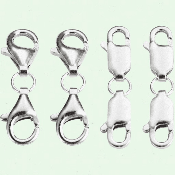 925 Sterling Silver Double Lobster Claw Clasps - 4pcs - Necklace/Bracelet Extender - Jewelry Connectors