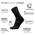 thumbnail image 3 of Pack de 3 calcetines Socks Busy de lana para hombre, senderismo y correr, color negro, 3 of 7