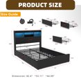 thumbnail image 3 of LUMAMIN Full Bed Frame with 6 Storage Drawers, LED Headboard & Charging Station, Noise Free Heavy Duty Platform Bed, Metal Slats, No Box Spring Needed, Black, 3 of 9