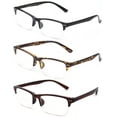 thumbnail image 3 of 3 Packs Bifocal Lens Fashion Half Frame Rimless Reading Glasses for Men for Women, Reading Glasses + 1.25, 3 of 3