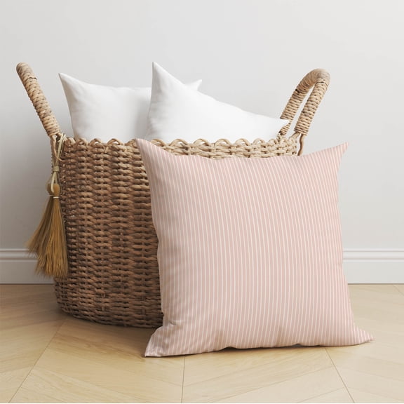 Random Stripes Pink Throw Pillow