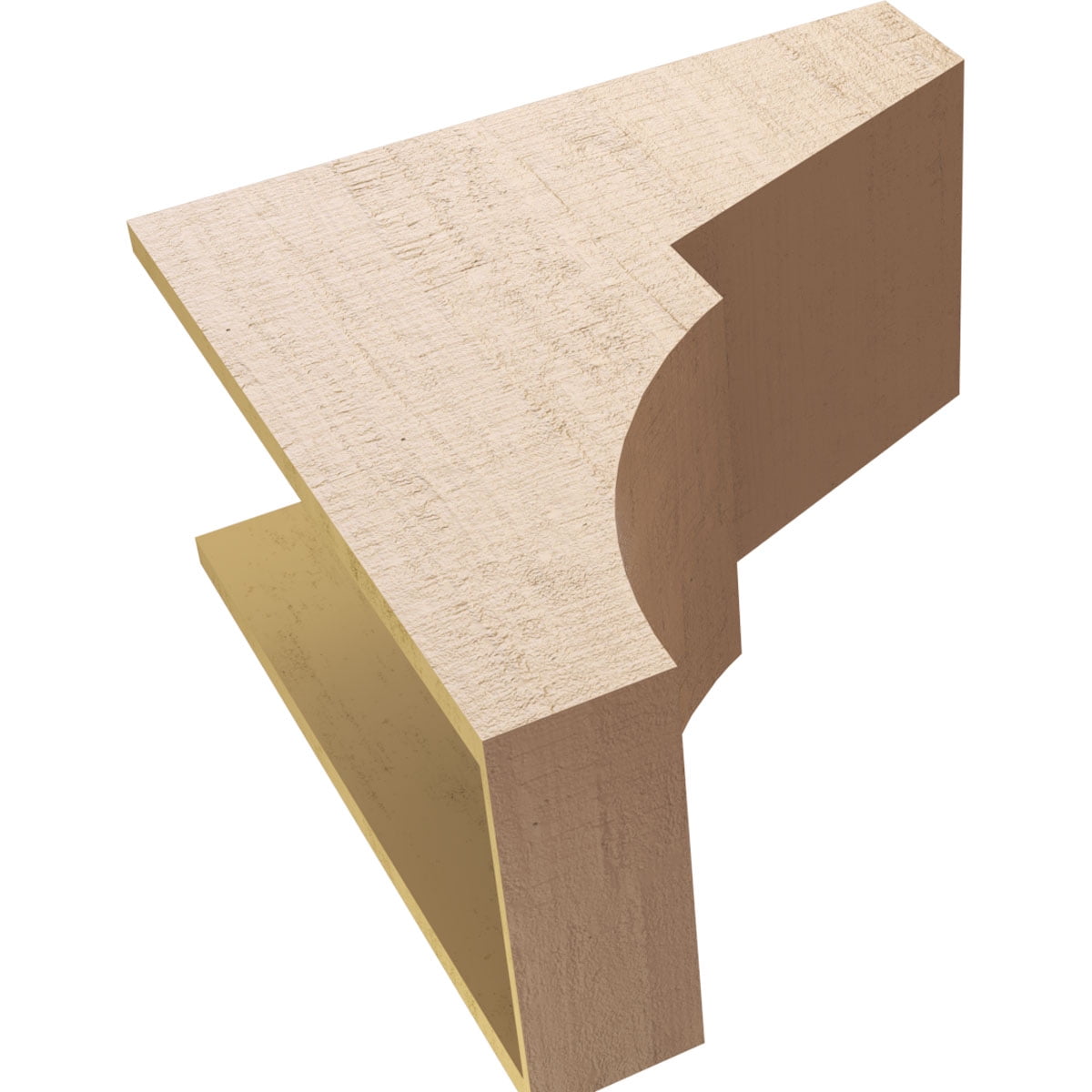12"W x 24"D x 24"H Classic Monterey Rough Cedar Woodgrain TimberThane Corbel, Primed Tan