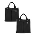 thumbnail image 1 of Oleegame 2PC Bathtub Drain Stopper Spring And Summer Canvas Solid Color Stitching Handbag Student Lunch Box Bag Bento Handbag Multi Pocket Practical Canvas Bag Black, 1 of 9