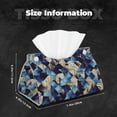 thumbnail image 6 of Goofa Abstract Blue Squares Pattern Triangle Square Tissue Box Cover, Modern PVC Leathe Facial Paper Holder,Decorative Holder/Organizer for Bathroom Vanity Countertop, 6 of 9
