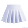 thumbnail image 2 of Fozruso Girls Tennis Uniform Skirt High Waist A Line Flared Pleated Athletic Skorts Summer Casual Stretch School Skirts (White), 2 of 7