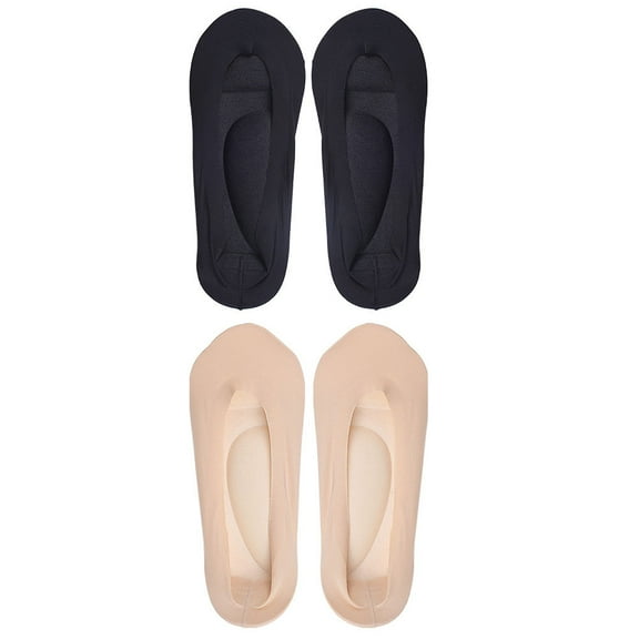 GOOHOCHY 2 Pairs Grip Socks for Women with Arch Support and Invisible Design in Assorted Color for Business Trip