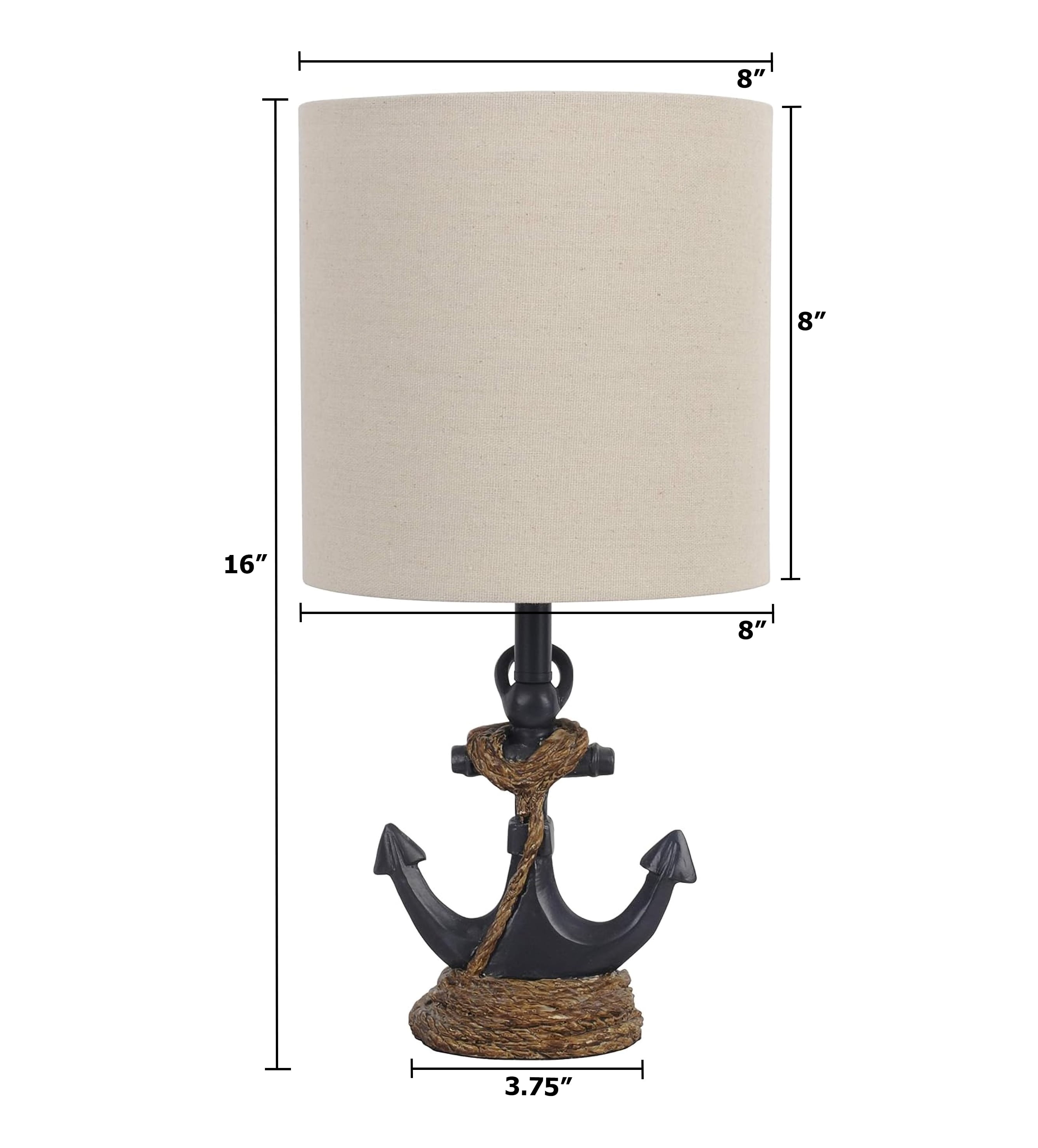 Decor Therapy Anchor Resin Accent Lamp, 40W, 8"x 8"x16" - Antique Navy