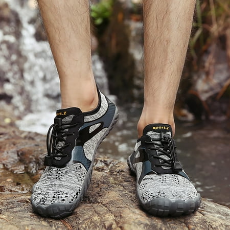 

XIAQUJ Outdoor Couple Women Men Waterproof Mountaineering Casual Sport Shoes Buckle Strap Beach Running Breathable Soft Bottom Shoes Sneakers for Men 2024 Grey 11(44)