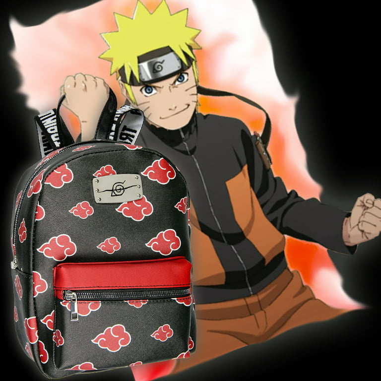 Naruto Akatsuki Sasuke Red Cloud Faux Saffiano Leather Mini