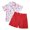 AB94 Pink, variant on Bainana Christmas Outfit Set For Boys Short Sleeve Cartoon Print Shirt And Suspender Shorts 2 Pieces Matching Set Toddler Kids Trendy Daily Wear