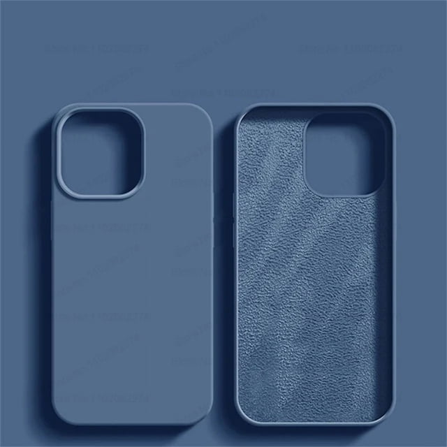 Luxury Liquid Silicone Cases For iPhone 16 Pro Max Bumper Shockproof Case For Apple iPhone 16 Plus Soft Cover Phone Accessories Dark Blue For iPhone 16