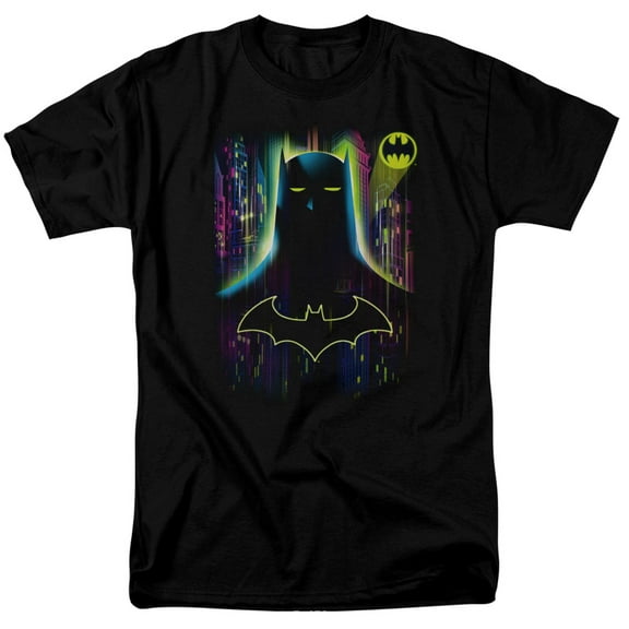 Batman Knight Lights S/S Adult 18/1 T-Shirt Black