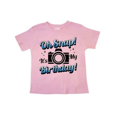

Inktastic Oh Snap Its My Birthday with Camera and Sparkles Gift Toddler Boy or Toddler Girl T-Shirt