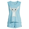 thumbnail image 5 of Disney Stitch Women's and Women's Plus Tank Top, Shorts and Socks, 3-Piece Sleep Set, 5 of 5