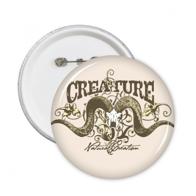Animal Antelope Creature Combination Pattern Round Pins Badge Button Emblem Accessory Decoration 5pcs