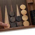thumbnail image 3 of WE Games Olive Wood Backgammon Checkers/Chips in Brown & Natural, 3 of 5