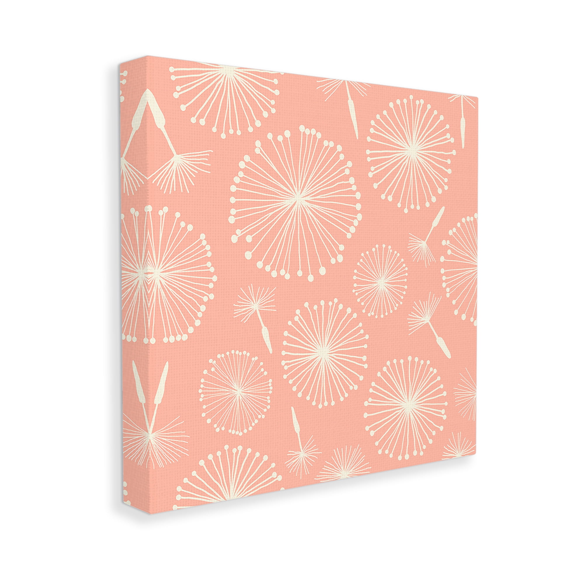 Stupell Industries Dandelions on Blush Botanical & Floral Painting Gallery Wrapped Canvas Art Print Wall Art, 36 x 36