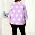 thumbnail image 6 of Atogsazn Women's Plus Size 3/4 Sleeve Blouse Casual Loose Fit Pullover Shirt Lightweight Tops Outfit Tshirt 01-Purple XXXL Fashion, 6 of 6