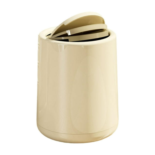 Basura de basura con tapa Bin de basura Cesta de basura de residuos de residuos para el hogar Bin de basura para el baño interior Cocina para el hogar Beige