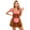 Brown, variant on TiaoBug Women's Gingerbread Costume Christmas Cookie Dress Roleplay Outfits Xmas Party Dress Up Green S
