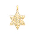 thumbnail image 2 of Pendentif Étoile de David en Or Jaune 14K avec Chaîne, 2 of 5