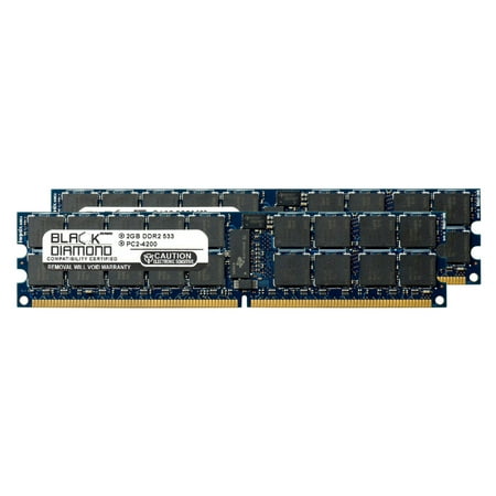 T2000 Server (4GB 2X2GB Memory RAM for Sun Netra T2000 Server DDR2 ECC Registered RDIMM 240pin PC2-4200 533MHz Black Diamond Memory Module)