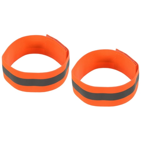 

Uxcell Reflective Bands for Arm Wrist Ankle Leg 14x1.5 Inch Strip Wide for Cycling Running Walking Orange 2 Pack