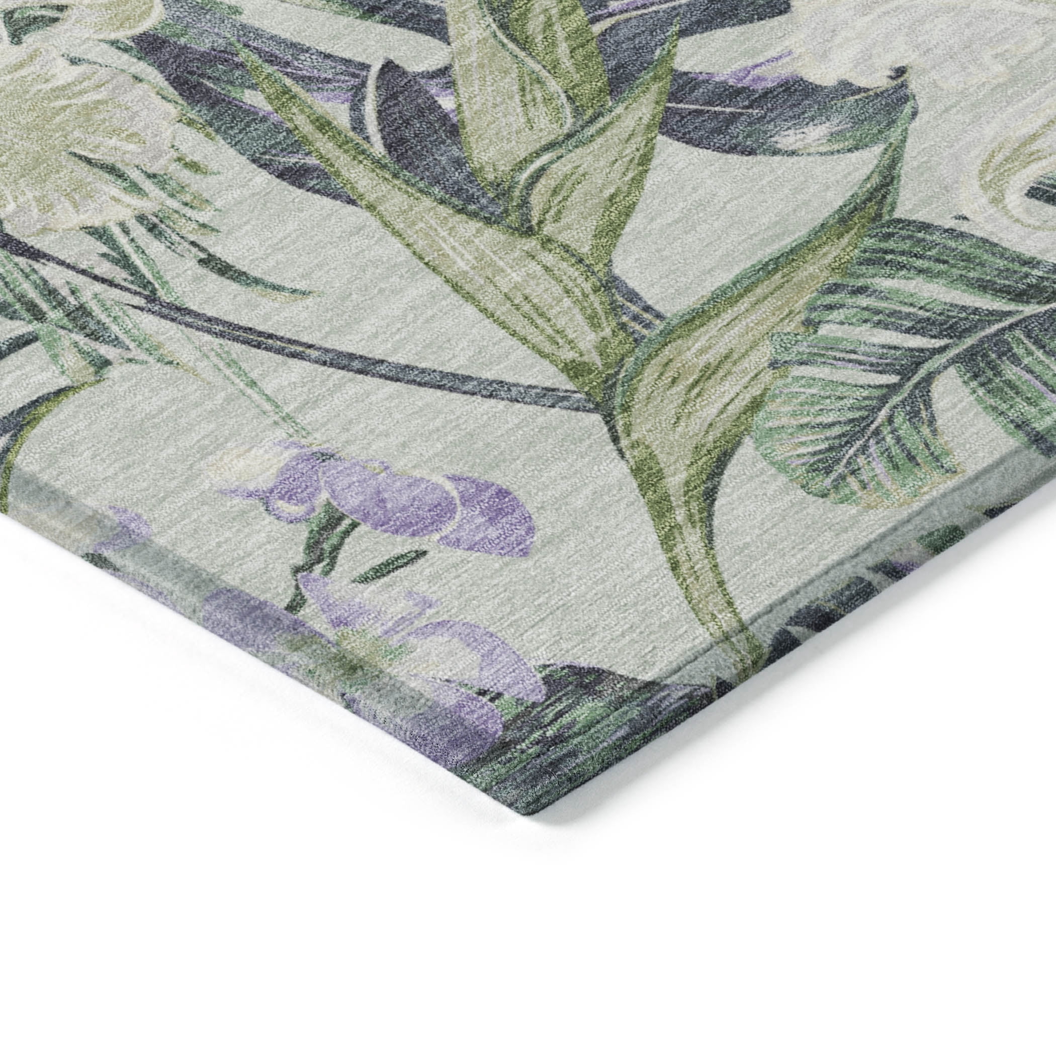 Addison Rugs Chantille Indoor/Outdoor Transitional Floral Aloe Washable Rectangle Rug, 5' x 7'6"
