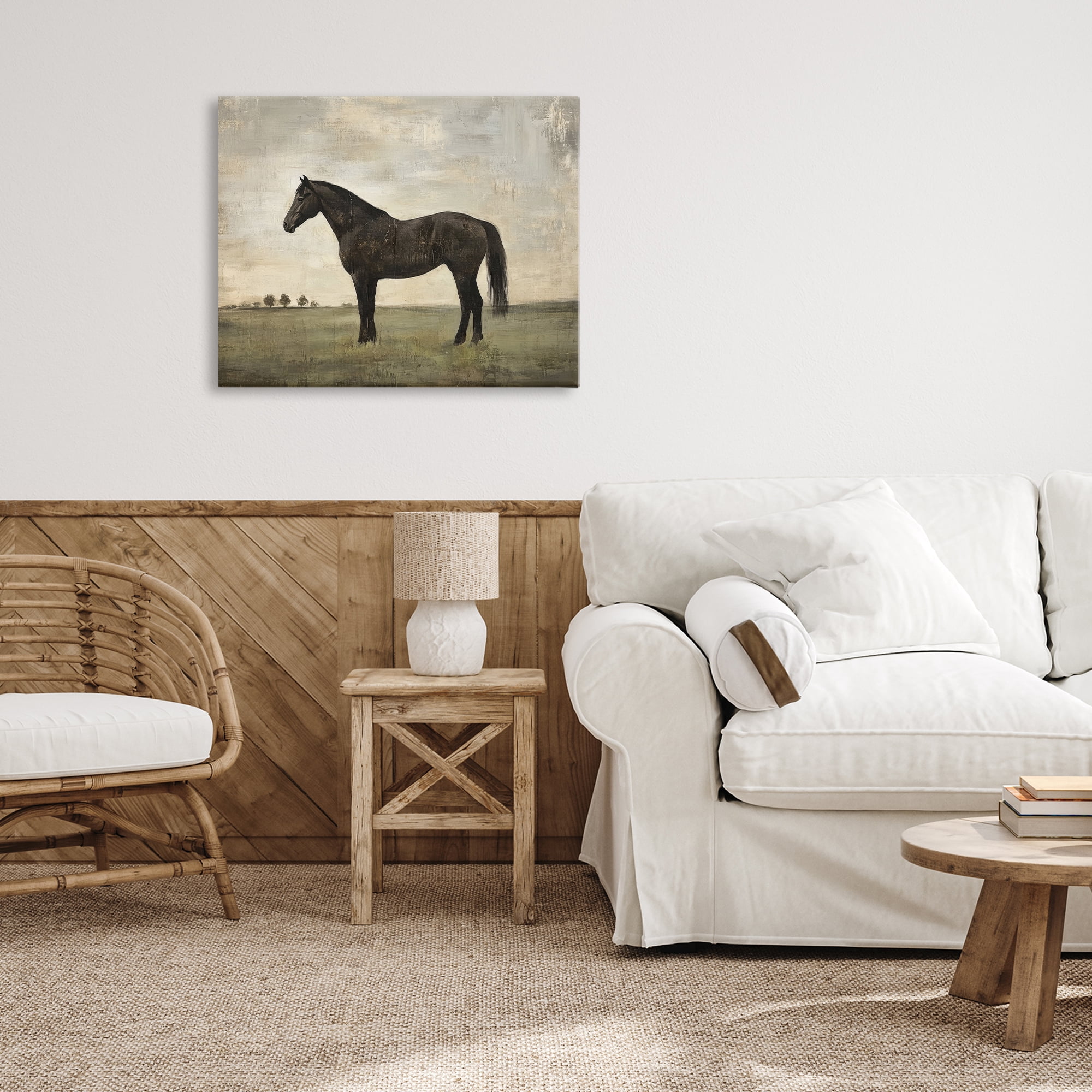 Stupell Industries Distressed Horse Portrait Canvas Wall Art, design by Petal Prints Design