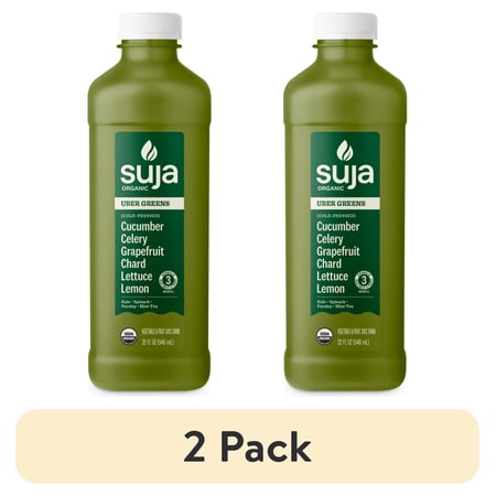 (2 pack) Suja Organic Uber Greens Cold Pressed Juice Drink, 32 fl oz Bottle