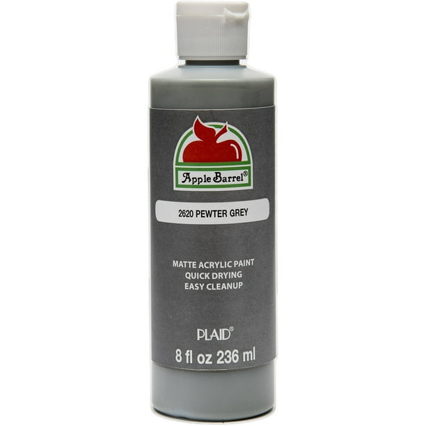 Apple Barrel 2620E Acrylic Craft Paint, Matte Finish, Pewter Grey, 8 fl
