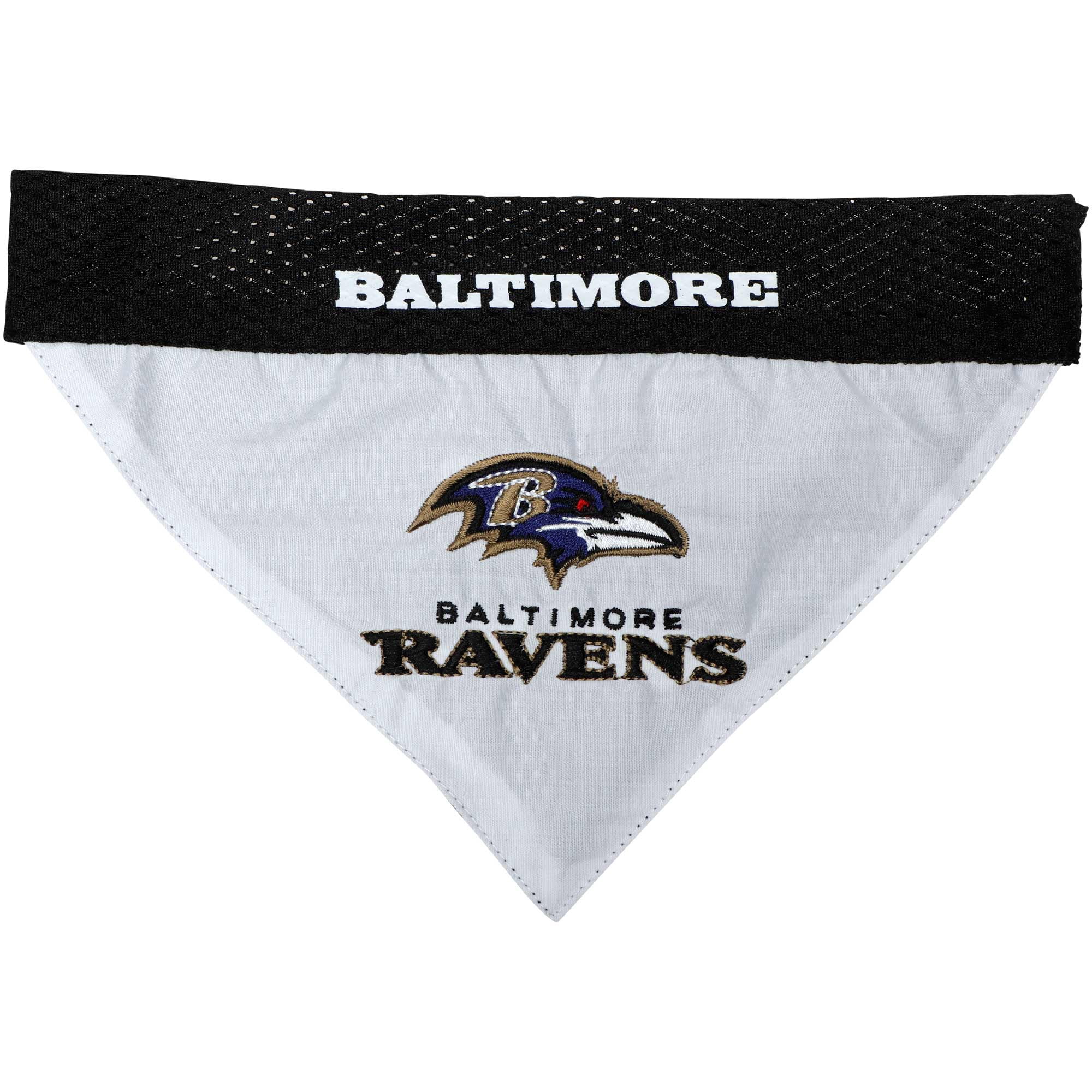 Pets First Nfl Baltimore Ravens Reversible Bandana -Home & Away Mesh & Premium Embroidery For Dogs & Cats
