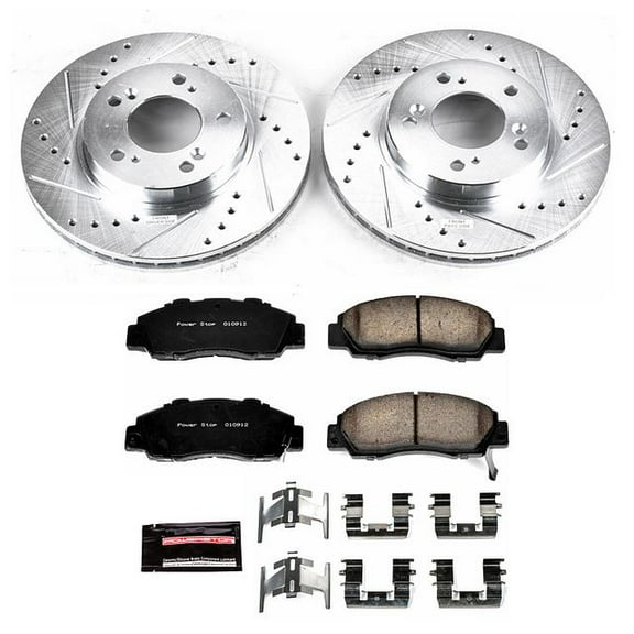 PowerStop Front Z23 Evolution Sport Carbon-Fiber Ceramic Brake Pad and Drilled & Slotted Rotor Kit Fits: ACURA HONDA ISUZU Select Models K704