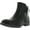 Black, variant on DBDK KATHIE-1 Women's Buckle Strap Chunky Heel Side Zipper Ankle Booties