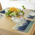 thumbnail image 4 of Ambesonne Mountain Place Mats Set of 4, Northern Norway Harbor, Standard Size, Almond Green Dark Blue, 4 of 6